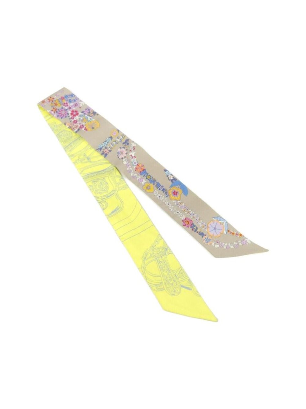 Hermes Brides de Gala Fleurs Twilly Scarf